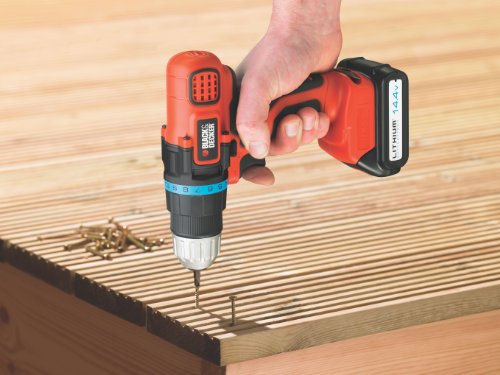 Black + Decker 14.4V Bohrschrauber mit 2. Akku, 11 Drehmomentstufen, variable Geschwindigkeit, Schiebe-Akku, EGBL14KB - 4