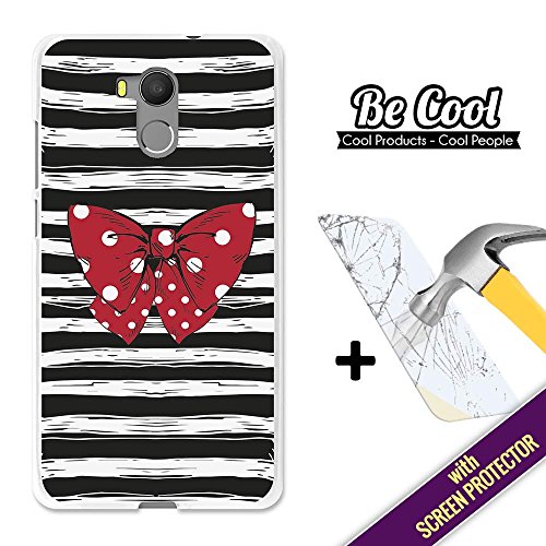 Becool® - Flexible Gel Schutzhülle für Oukitel U15 Pro, TPU Hülle aus bestem Silikon gefertigt, die dank unserem exklusivem Design sich einwandfrei an Ihr Smartphone anpasst und optimalen Schutz gewährleistet. mit Seemanns T-shirt und Fliege + [Schutzglas für das Display aus Premium 9H Hartglas, ultraresistent gegen Kratzer und Stöße]