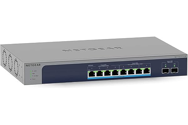 NETGEAR (MS510TXUP) Smart Ultra60 PoE Switch 10gb Ethernet | Web Manageable Pro avec 10 Ports Multi-Gigabit | 8 Ports PoE++ 295 W, 2 Ports SFP+ 10 Gigabit, Gestion Cloud Insight, Bureau ou en Rack