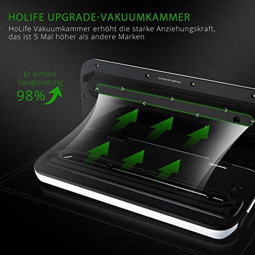Vakuumierer, HoLife Folienschweißgerät Vakuumierer Kompakte Vakuummaschine Vakuumieren Einschweißgerät mit Folienbeutel (Silberweiß). - 3