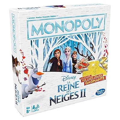Monopoly La Reine des Neiges - Jeu de societe - Jeu de plateau - Version française - La Chance Vous Sourit