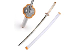 Mustachi Katana Japonais en Bois de Nichirin Zenitsu Agatsuma de l’Anime réplique Cosplay Epée de samourai Sabre en Bois