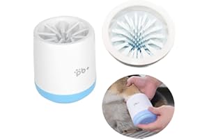 PETIFIC Dog Paw Cleaner, Dog Paw Washer, Paw Muddy Paw Cleaner, 360 ° Rotation Pet Foot Cleaner Silicone Brush Cup for Small Medium Large Breed Dogs/Cats (Blue S)
