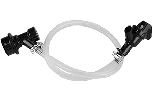 YWBL-WH Piknikowy kranik do piwa z blokadą kulkową, kran plastikowy + nalewak do piwa + wąż silikonowy 50cm