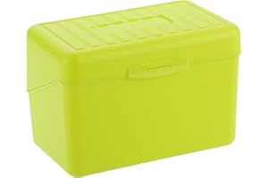 BSTKEY 4 x 6 inch Plastic Index Card Holder Recipe Card Box, 1 Yellow Flash Card Case Note Card Box Storage Organizer for 10 x 15cm Index Card Flashcard Recipe (No Cards)