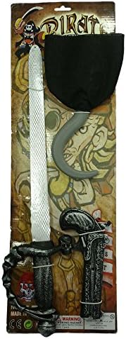 Kids Pirate Set Toys Sword, Pistol, Hook Fancy Dress Halloween Party Accessory High Quality