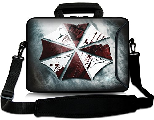 Sidorenko Designer Notebooktasche in zwei Größen erhältlich 15 Zoll - 15,6 Zoll / 17 Zoll - 17,3 Zoll // mit Tragegurt + Tragegriff inkl. Zusatzfach für Maus und Ladegerät an der Vorderseite der Tasche Laptoptasche Tragetasche Umhängetasche Bag