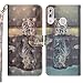 Produktbild KingSang Asus Zenfone 5Z ZS620KL Hülle Wallet Hülle 3D Effekt Design Flip Schutzhülle Case Handycover Klapphülle mit Kartenfach und Ständer - Katze und Tiger