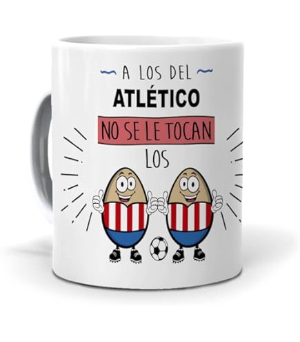 Tazza Personalizzata Atletico Madrid - Ceramica, 350 Ml, Regalo Per Tifosi, Lavabile E Microonde