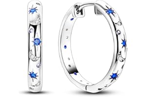 NARMO 925 Sterling Silber Hoop Ohrringe Herz Form Hoop Ohrringe für Frauen Cubic Zirkonia Moon Star Hoops Verschiedene hypoallergene Kreis Ohrringe