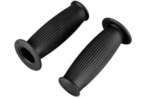 Nikou Motorcyle Hand Grips, Pair of 1inch 25mm Universal Handlebar Grips Motorcycle Non Slip Stripe Vintage TPU Handle Handlebar Grip Black