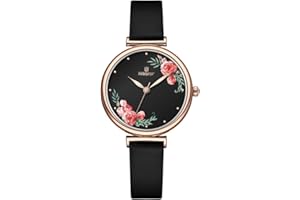 Weayege Orologi da Donna Analogico Al Quarzo,Orologi da polso da donna,orologio da donna in offerta,Orologio Acciaio Inossidabile Cinturino in Maglia Orologi Fiore Moda Women Watches