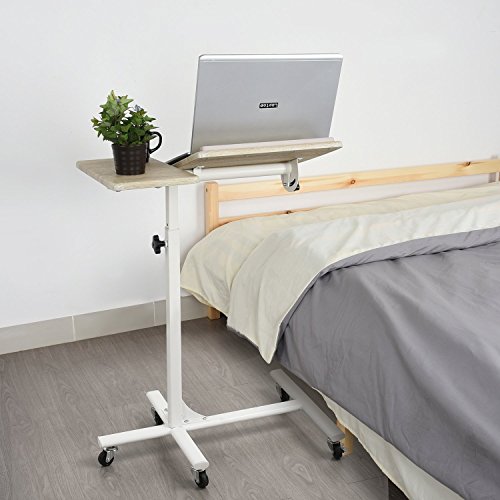 Laptop Schreibtisch Einstellbar Laptop Schreibtisch Bettseite Coavas 5 Einstellbare Höhe Raumsparend Beweglich Fest Notebook Computer Stehend Bettseite Sofa Schreibtisch (Buche) - 3