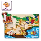 Größe: 30x20cm Eichhorn 100005452 - Steckpuzzle 30x20cm mit 6 Steckteilen, Motive: Tiere/Fahrzeuge, Keine Motivauswahl möglich, Lieferumfang 1 Stk., FSC 100% Zertifiziertes Lindensperrholz