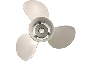 Flish Elica 9 7/8 x 11 1/4 OEM in alluminio fuoribordo elica per motori Yamaha 20-30HP, ref n. 664-45947-01-EL, 10 denti Spline, RH