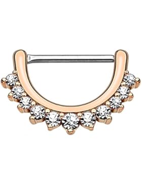 beyoutifulthings Brustwarzen-piercing ZIRKONIA-REIHE Brust-piercing Edelstahl Silber Gold Roségold Clear Stab...