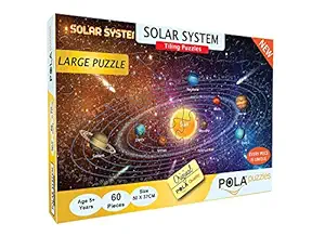 Pola Puzzles Solar System Large 60 Pieces Tiling Puzzles (Jigsaw Puzzles, Puzzles for Kids, Floor Puzzles), Return Gift Puzzles for Kids Age 5 Years and Above. Size: 1.6 feet X 1.2 feet