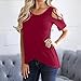 Produktbild Hmeng Womens Cold Shoulder Halbe Ärmel Swing Tunika Tops für Leggings (Weinrot B, M)