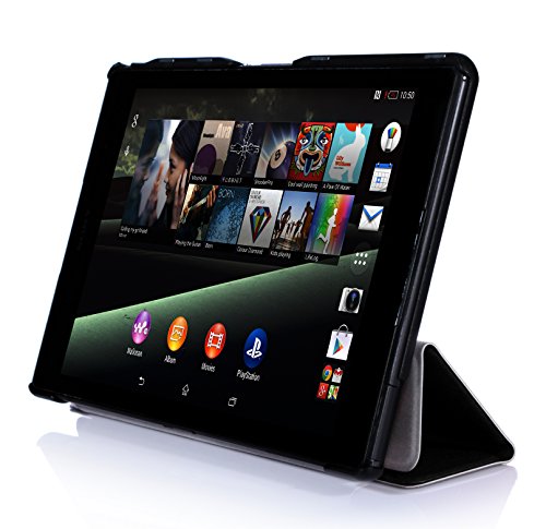 iHarbort® Sony Xperia Tablet Z3 Hülle – Ultra Slim Leder Tasche Hülle Etui Schutzhülle Für Sony Xperia Tablet Z3 (8 Zoll) Case Holder mit automatischer Weckfunktion (Xperia tablet Z3, III-Schwarz) - 2