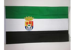 AZ FLAG - Bandera Extremadura - 90x60 cm - Bandera Extremeña 100% Poliéster Con Ojales de Metal integrados - 50g - Colores Vivos Y Resistente A La Decoloración