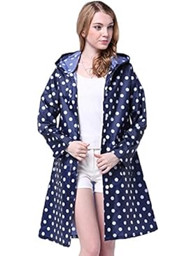 Damen Regenmantel Raincoat mit Kapuze – LOSORN ZPY Mädchen Tupfen Wasserdicht Punkten Regenjacke