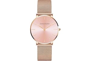 HANNAH MARTIN Reloj de Cuarzo para Mujer Banda Malla Acero Inoxidable Ultra Delgado