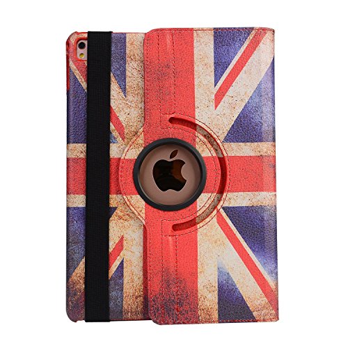 iPad Pro 9.7 UK Flag Muster Case, elecfan ® 360 Grad Drehbaren iPad Pro 9.7 PU Leder Hülle Smart Schutzhülle UK Flag Muster Multi Funktion mit Eingebauter Magnet und Auto Schlaf Aufwachen Funktion und Standfunktion (iPad Pro 9.7, Flag-UK) - 3