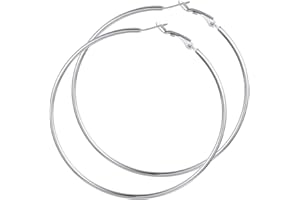 GOLDCHIC JEWELRY GoldChic Pendientes de Aro Acero Inoxidable 30/50/70/100mm Diámetro Aros Grandes Hipoalergénicos Minimalistas Versátiles Atemporales Básicos Joyas de Mujer