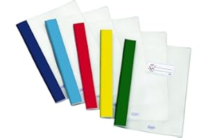 Aurora Store 10x COPRI QUADERNI Maxi PPL A4 Trasparenti con Banda Colorata ed Etichetta Extra resistente DORSO RINFORZATO COPERTINE QUADERNONI Trasparente Favorit Coprimaxi