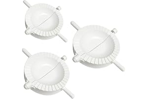 Voarge Lot de 3 moules pour raviolis dumpling, Dough Impression Press Pâtisserie Outils Mold Outil de Cuisine (Blanc)