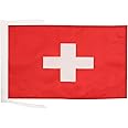 AZ FLAG - Switzerland Flag - 18'' x 12'' - 100% Polyester Swiss Small Banner with Two Cords - Fade Resistant - Vivid Colors - 18x12 in - 45x30 Cm