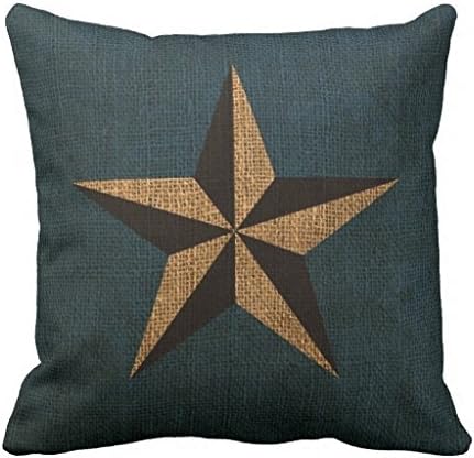 Home Decorative Square Pillow Case Cushion Cover 24X24 Inches Nautical Star Rustic Deep Sea Blue