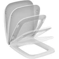 Copriwater Termoindurente Per Esedra Bull, Bianco, Cerniera Inox, Opzione Soft Close