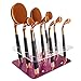 Imported 9 Hole Oval Makeup Brush Holder Drying Rack Organizer Cosmetic Shelf Purple RS.465.00