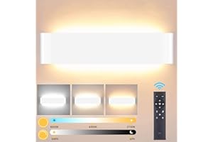 Lightsjoy 28W Applique da Parete Interno LED Lampada da Parete 40cm Moderno Dimmerabile con 2.4G Telecomando Bianco per Scala, Soggiorno, Camera da Letto (2700K-6500K)
