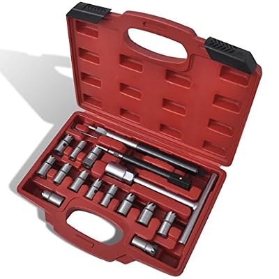 vidaXL Kit Rectificateur Siège d'Injecteur Diesel 17 pcs Coffret Outil Moteur