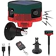 Solar Motion Sensor Alarm Outdoor, 360° Motion Detector Sensor, 130dB Loud Sound & LED Flashing Light IP65 Waterproof 4 Work Mode with Remote for Home, Farm, Barn, Yard