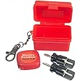 Funtime Gifts WORLD’S SMALLEST TOOL KIT – Miniature Tool Box with Keychain – Includes Tape Measure & 2 Mini Screwdrivers - Fun Mens Gifts, Novelty Keyring, Mini Things & Desk Accessories