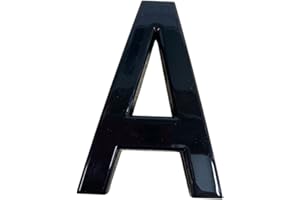 RUBIGO Black Door Numbers Stick On, 0-99, Letters A, B, C, D, 3'' House Numbers Self Adhesive Stickers, For Doors, Mail Boxes, Hotel Rooms (A)