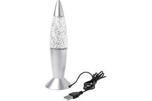 Yushu Lampe de lave multicolore 3D à LED RVB à paillettes - Alimentation : 2,5 W - Interface USB