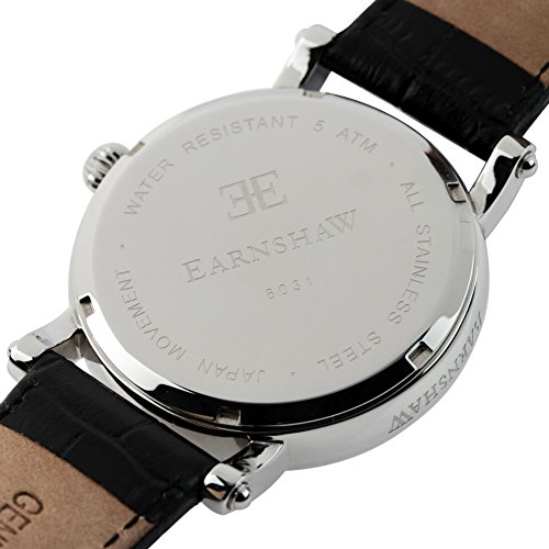 Thomas Earnshaw Maskelyne Men's Quartz Watch with White Dial Analogue Display with Black Leather Strap ES-8031-01