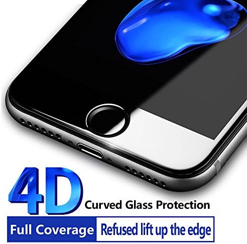iPhone 7 Plus Screen Protector,2017 New Arrival MisVoice 4D Full Screen Film Anti-scratch Tempered Glass Protectors with Curved Edge, Cover Edge-to-Edge, HD Clear, Bubble-free, Shockproof (5.5 Black)