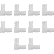 6 Stuks 90° Slangconnector – 6 Mm, L-vorm, PP, Voor Aquarium, Water, Lucht En Inert Gas