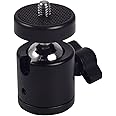 Humble Swivel 1/4" Screw Tripod Ball Head Bracket Holder Ball Head 360 Degree Aluminium Alloy Body Rotating for DSLR Camera, Ring Lights (Black)