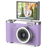 4K Dijital Retro Video Kamera 48MP 18X Zoom Flaşlı (32GB) Kart Dijital Vlog Fotoğraf Makinesi T&Uuml;RK&Ccedil;E Mor