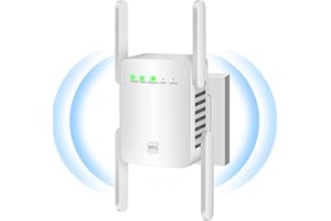 MEETOWN WLAN Verstärker, Ultraxtendex WiFi Repeater mit LAN anschluss, 300 Mbit/s WiFi Verstärker, Compatible 99% Standard WiFi Routern, Kompatibel mit Alexa, Deckt bis zu 9200Sq.ft und 35 Geräte ab