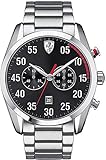 Scuderia Ferrari Watches Men's D50 All Steel Chronograph Watch with Black Dial