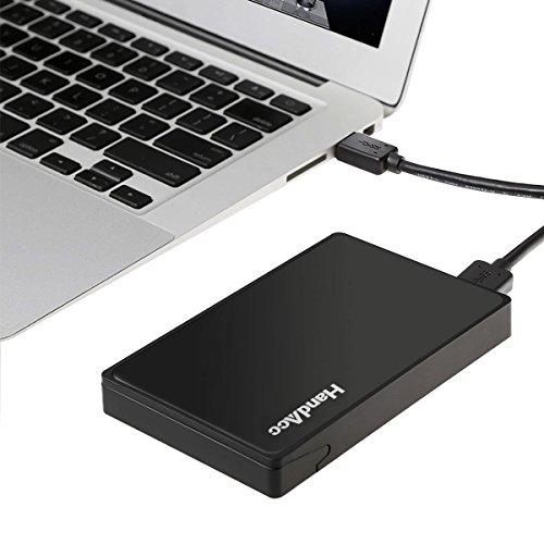 HandAcc USB 3.0 Externes festplatten Gehäuse für 9.5mm 7mm 2.5 zoll SATA-I, SATA-II, SATA-III, SATA SSD und HDD, braucht keine Werkzeug, Unterstützt UASP – Schwarz - 7
