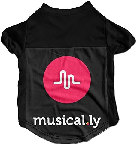 Minloo L Musical.ly Logo Pet Tshirt Polo Dogs Funny Vest Tops Size S Color Black