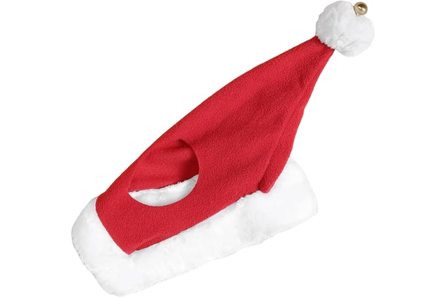 Dinntty Christmas Horse Ear Bonnet with Jingle Bell Horse Bell Santa Hat Christmas Horse Cap Pet Cap Livestock Christmas Supplies